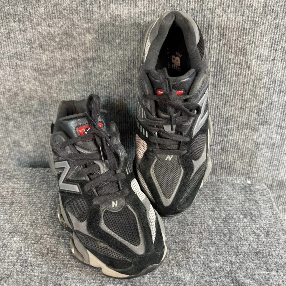 New Balance 9060 Black Castlerock Grey Suede Mesh Sneakers U9060BLK Mens 7
